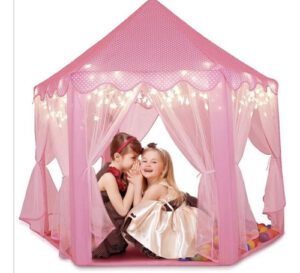 Barraca Infantil Tenda Cabana Rosa com 1 Luz de LED