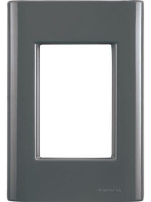 Soluções para o seu bem estar! 24 Placa 3 Postos 4x2 Tramontina Giz Grafite - Acabamento Premium