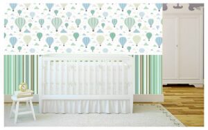 Papel de Parede Adesivo Infantil Balão Listras 300x52cm
