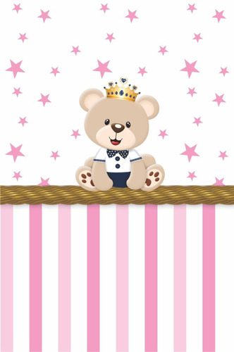 Papel de Parede Adesivo Infantil Ursinho Estrela Rosa 300x52cm 1 15565476824 15292465402 d 765154 mlb42415491057 062020 o 1