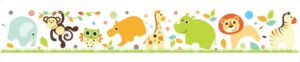 Faixa Decorativa Infantil Animais 300x52cm Adesiva