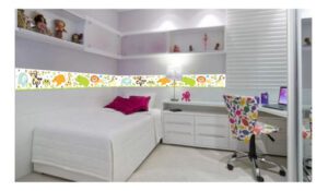 Faixa Decorativa Infantil Animais 300x52cm Adesiva