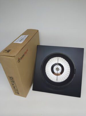 Spot de embutir AR111 Quadrado Interlight Preto IL0157