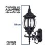Arandela Colonial 8 Faces Preta em Alumínio e Vidro 50cm 8 15565660896 15565523181 15361471351 imgi 6 br 11134201 23030 tmwu5hm86pov1a tn