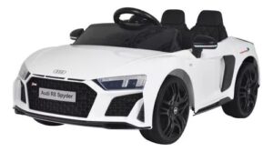 Soluções para o seu bem estar! 21 Mini Carro Elétrico Infantil 12V Audi R8 Spyder Branco Licenciado