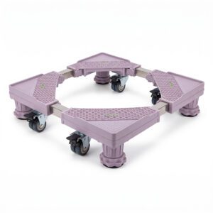 Soluções para o seu bem estar! 25 Suporte para Máquina de Lavar Ajustável Ponente – Até 300kg com 4 Rodinhas e 4 Pés Antivibração