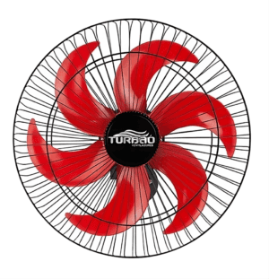 Ventilador de Parede Oscilante Turbão 50cm Preto Vermelho 130W Bivolt
