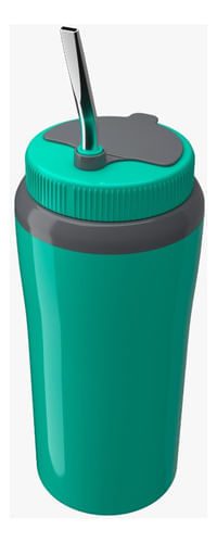 Copo Térmico Tererê 650ml com Tampa e Canudo Inox Unitermi