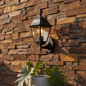Arandela Colonial 4 Faces Ponente 35cm Alumínio Preto