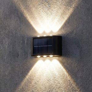 Arandela Solar 6 LEDs Parede Externa Sensor Automático IP65