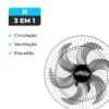 Ventilador de Parede Turbão 50cm 130W Bivolt com Controle Remoto 6 pás Preto Prata 6 15586548052 imgi 10 br 11134207 81ztc mjzwuse32old52