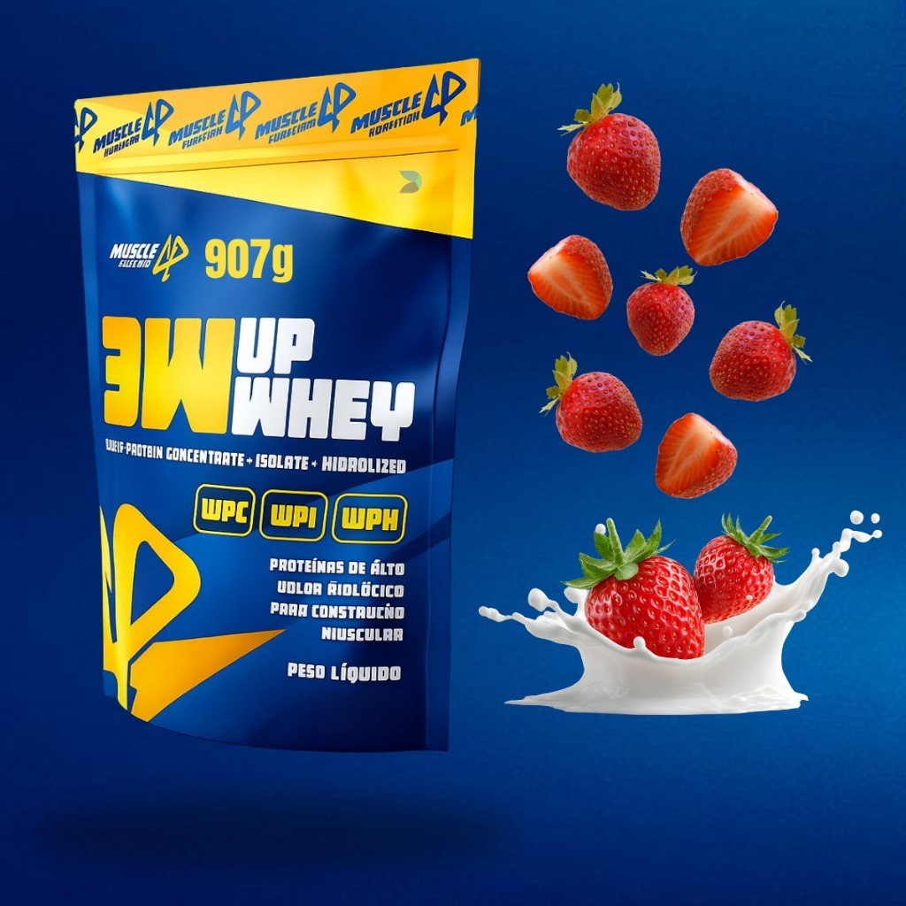 Whey Protein 3W Muscle Up 2kg - 24g Proteína por Dose - Imagem 5