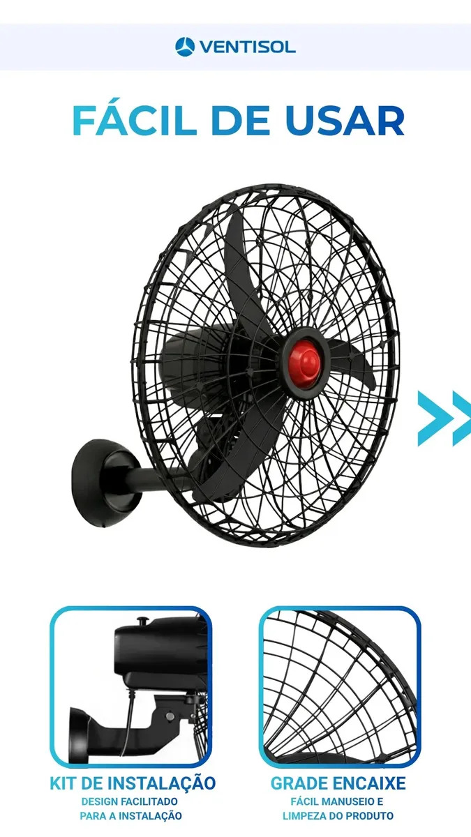 Grade Plástica Desmontável em 4 Partes Ventilador Ventisol 60cm
