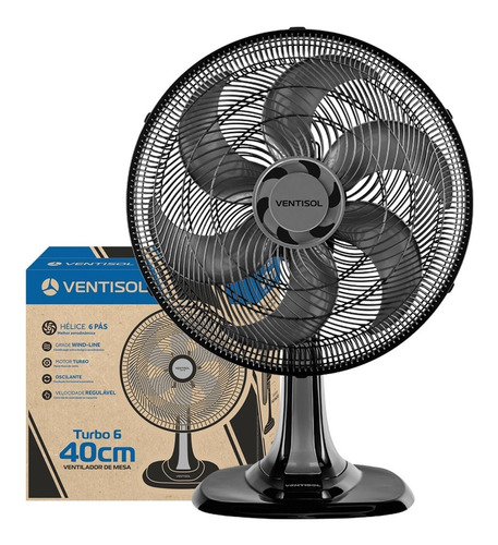 Soluções para o seu bem estar! 35 Ventisol Ventilador Oscilante De Mesa Turbo 80w 6 Pás 40cm