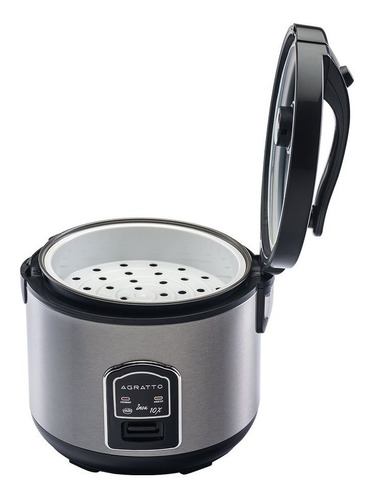 Panela Elétrica de Arroz 10 Xícaras Agratto Inox com Visor