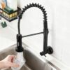 Torneira Gourmet Preta Ponente Monocomando Flexível com Spray para Cozinha Pia 3 YS K6 2 3