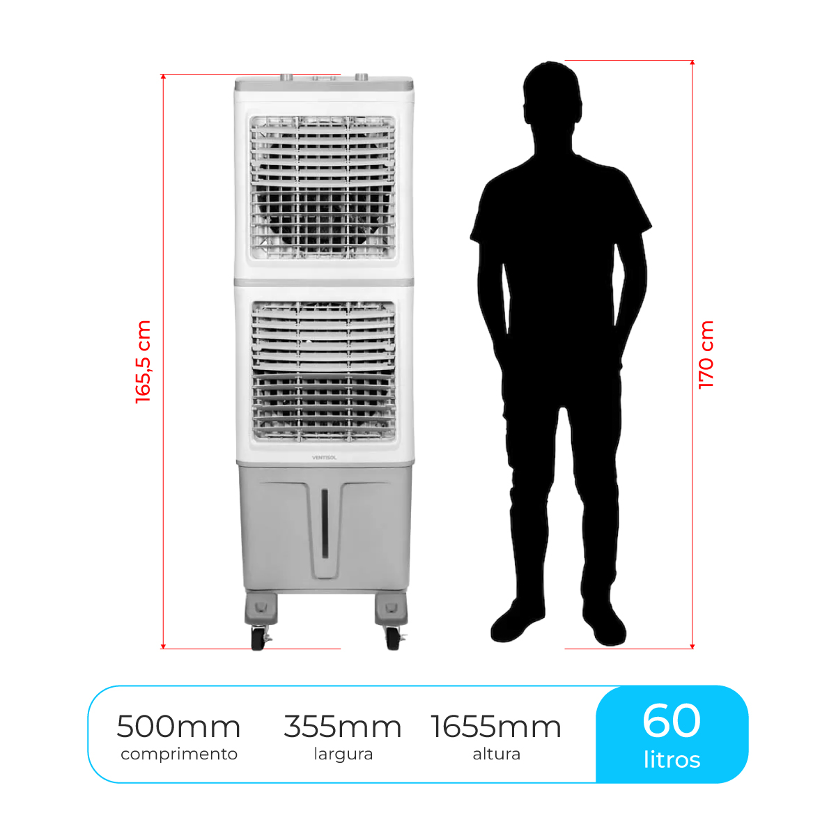 Climatizador De Ar Clin 60 Litros Pro Duplo Ventisol - Foto 6