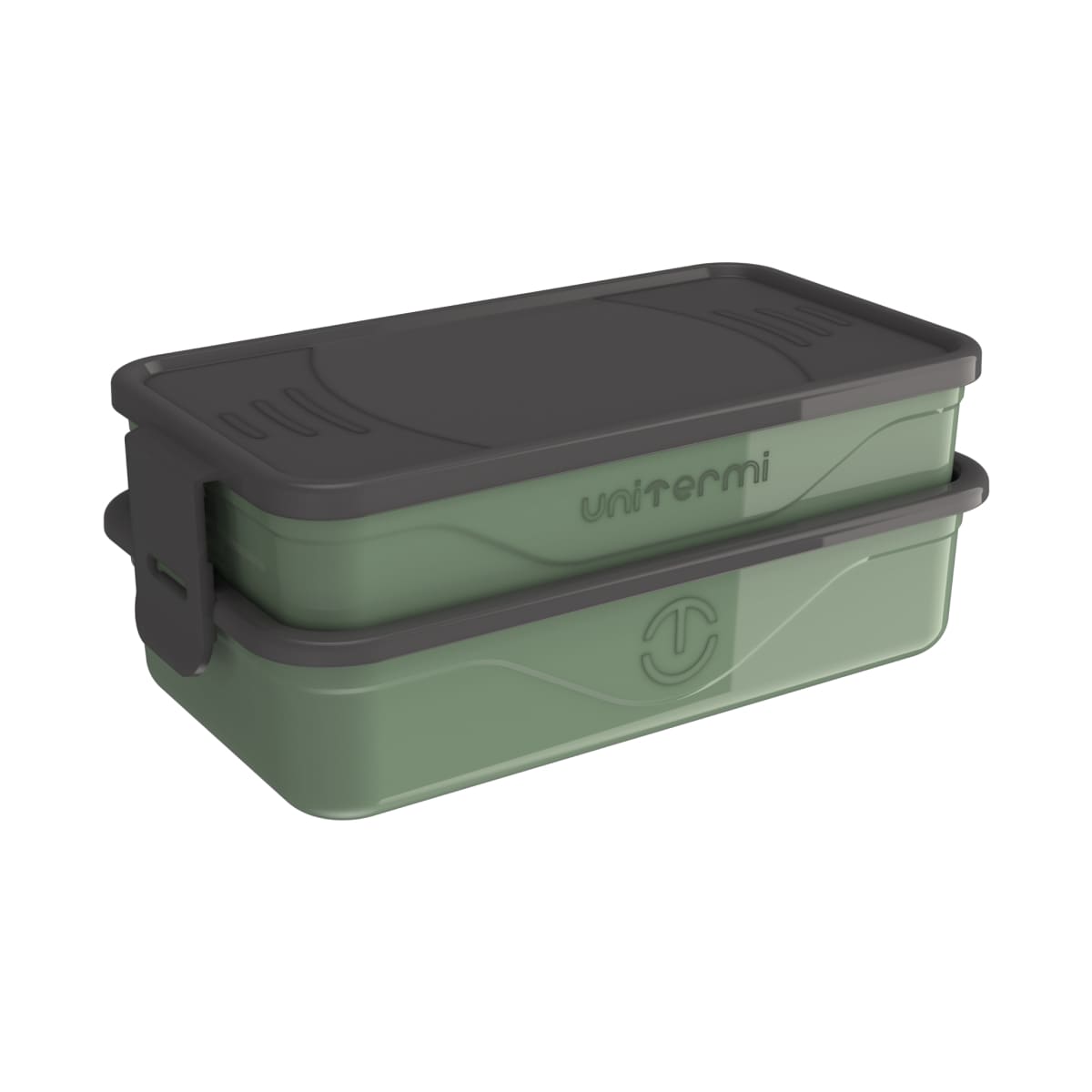 Marmita Térmica 1,3L Unitermi Fit Califórnia Verde com Trava e Talheres Inox