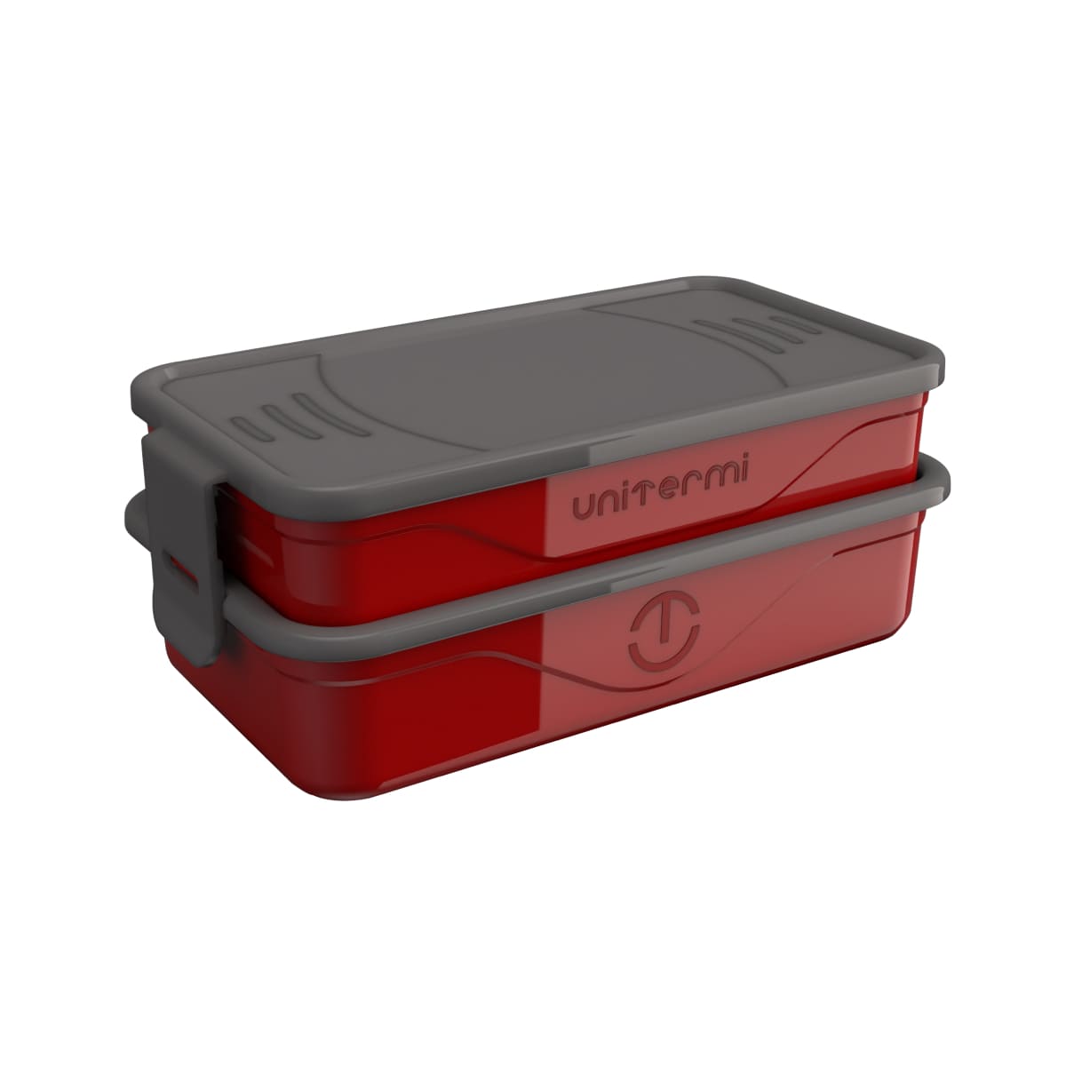 Marmita Térmica 1,3L Unitermi Fit Califórnia Vermelho com Trava e Talheres Inox