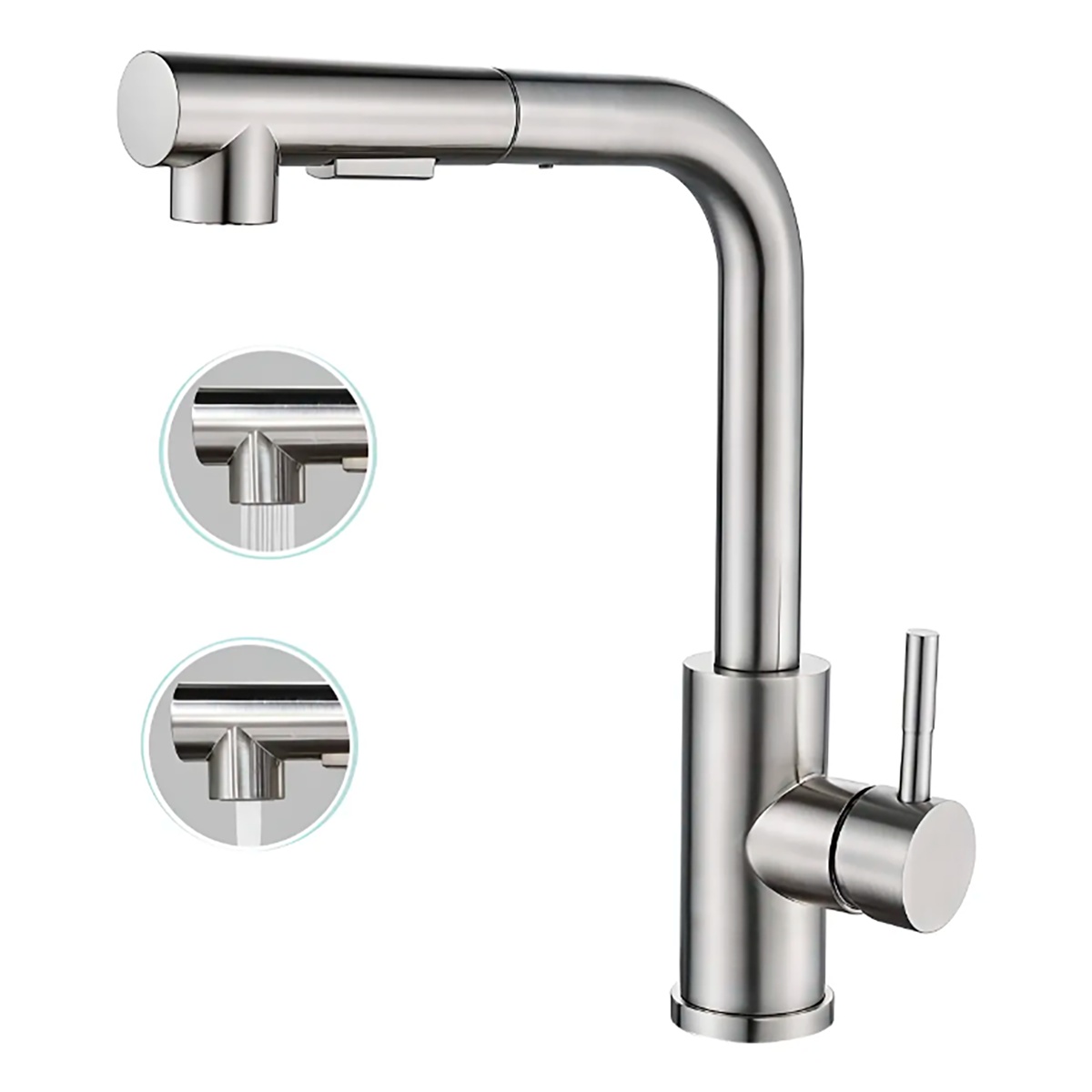 Torneira Gourmet Monocomando 47cm Flexível Cozinha Inox Escovado